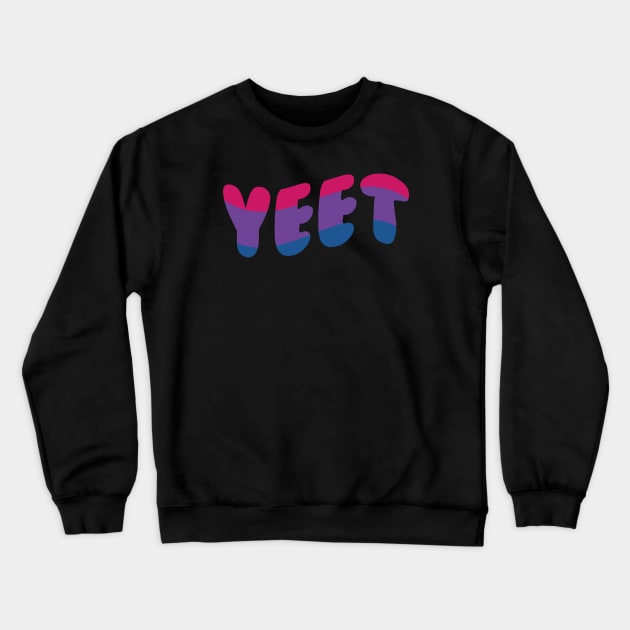 Yeet Bisexual Pride Flag Colors Funny LGBTQ Meme Crewneck Sweatshirt by graphicbombdesigns